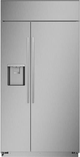 Monogram - 42 in. Wide 24.6 Cu. Ft. Side-by-Side Built-In Smart Refrigerator with Exterior Ice and Water Dispenser - Stainless Steel — FIN-0019888 | Fridge.com