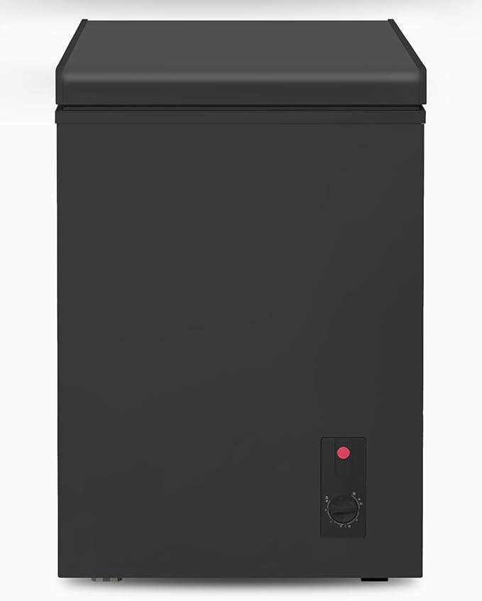 Muhub 3.5 Cubic Feet Chest Freezer, Top Opening Deep Freezer, Compact Chest Deep Freezer With Removable Basket, 7 Level Adjustable Thermostat (Black, 3.5 cu.ft.) - View 6 | Fridge.com