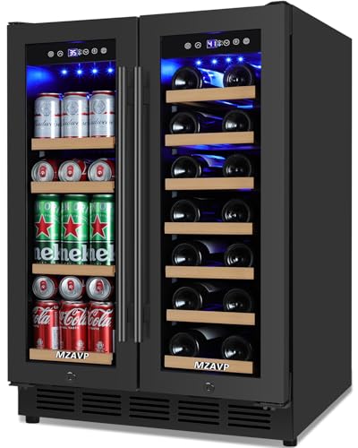 Wine and Beverage Refrigerator 24", Upgraded Dual Zone Wine Beverage Cooler with… | Fridge.com
