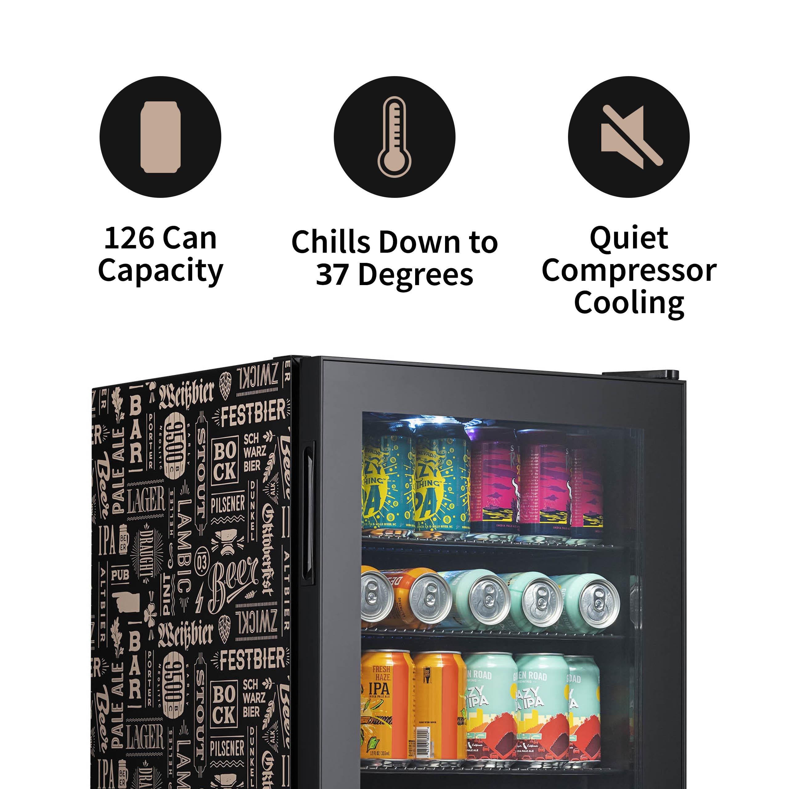 NewAir Custom Designed Freestanding 126 Can Beer Fridge With Splitshelf - View 3 | Fridge.com