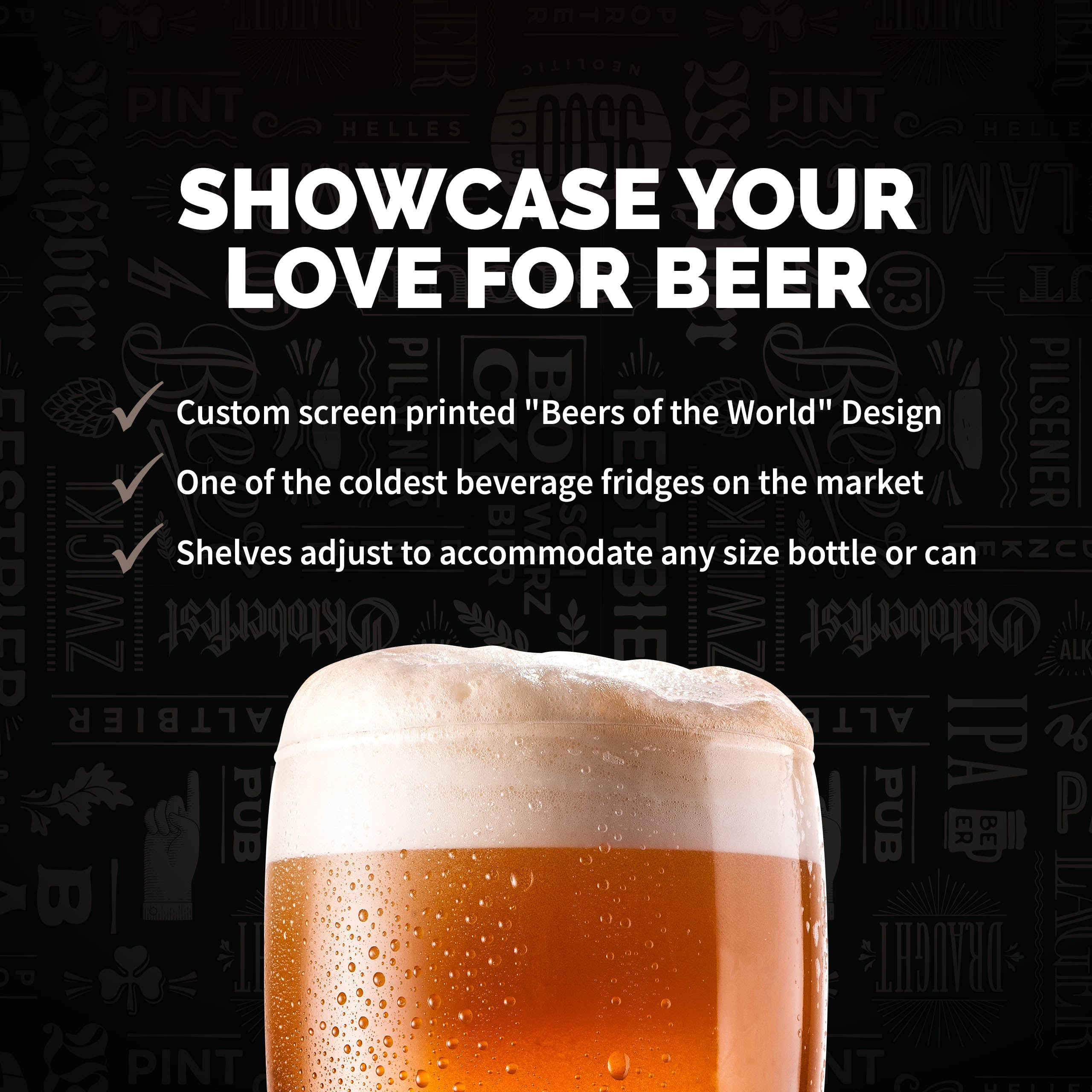 NewAir Custom Designed Freestanding 126 Can Beer Fridge With Splitshelf - View 5 | Fridge.com