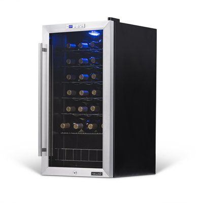 Newair 27 Bottle Wine Cooler in Stainless Steel with Removable Shelves and Safety Lock | Fridge.com
