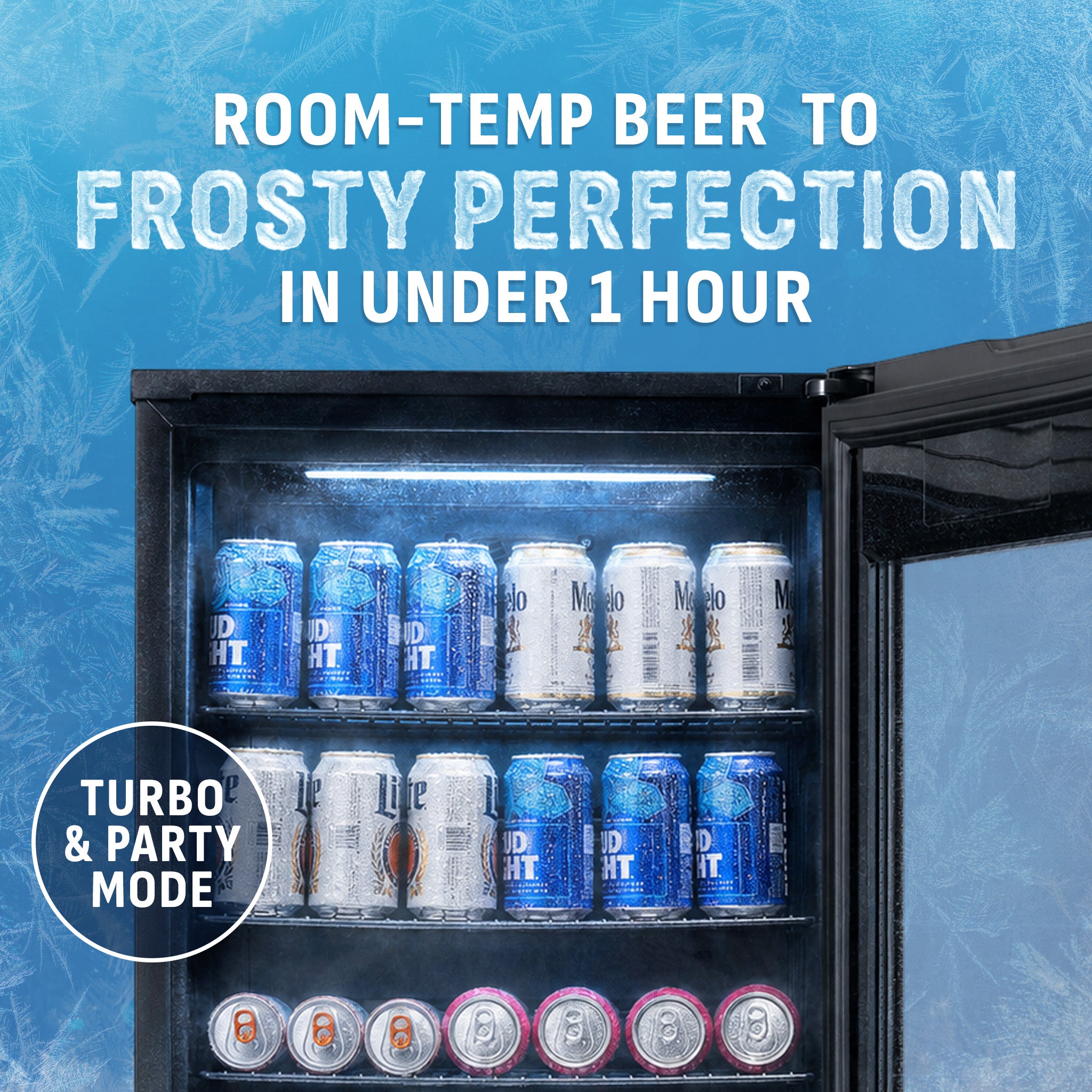 Newair 125 Can Beer Froster 23F Mini Beer Fridge & Drink Cooler, Freestanding Beverage Refrigerator with Adjustable Shelves | Fridge.com