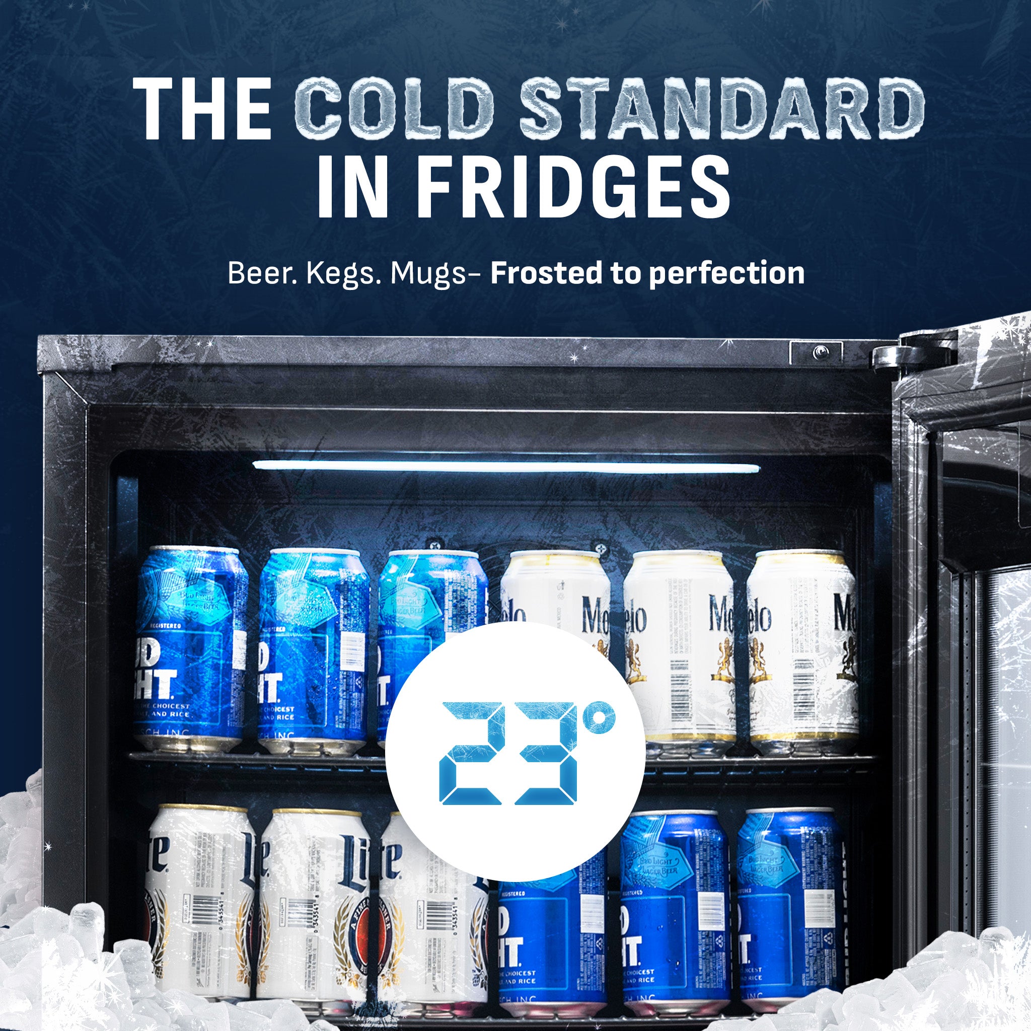 NewAir - 125-Can Beverage Cooler With Glass Door, Party And Turbo Modes, Cools To 23F, Digital Controls, Adjustable Shelves - Black - View 6 | Fridge.com