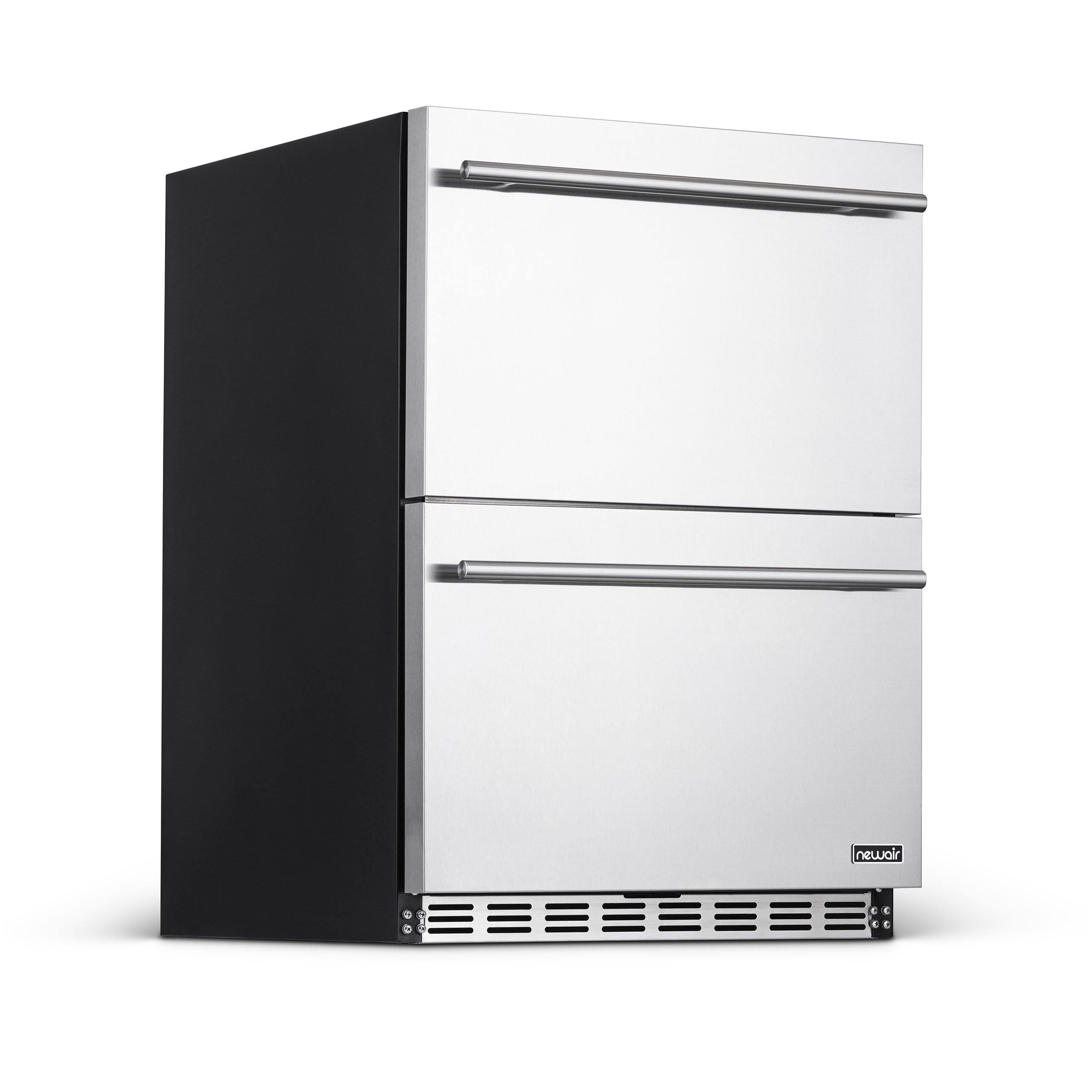NewAir 24" Built-In 20 Bottle And 80 Can Dual Drawer Indoor/Outdoor Wine And Beverage Fridge - View 2 | Fridge.com