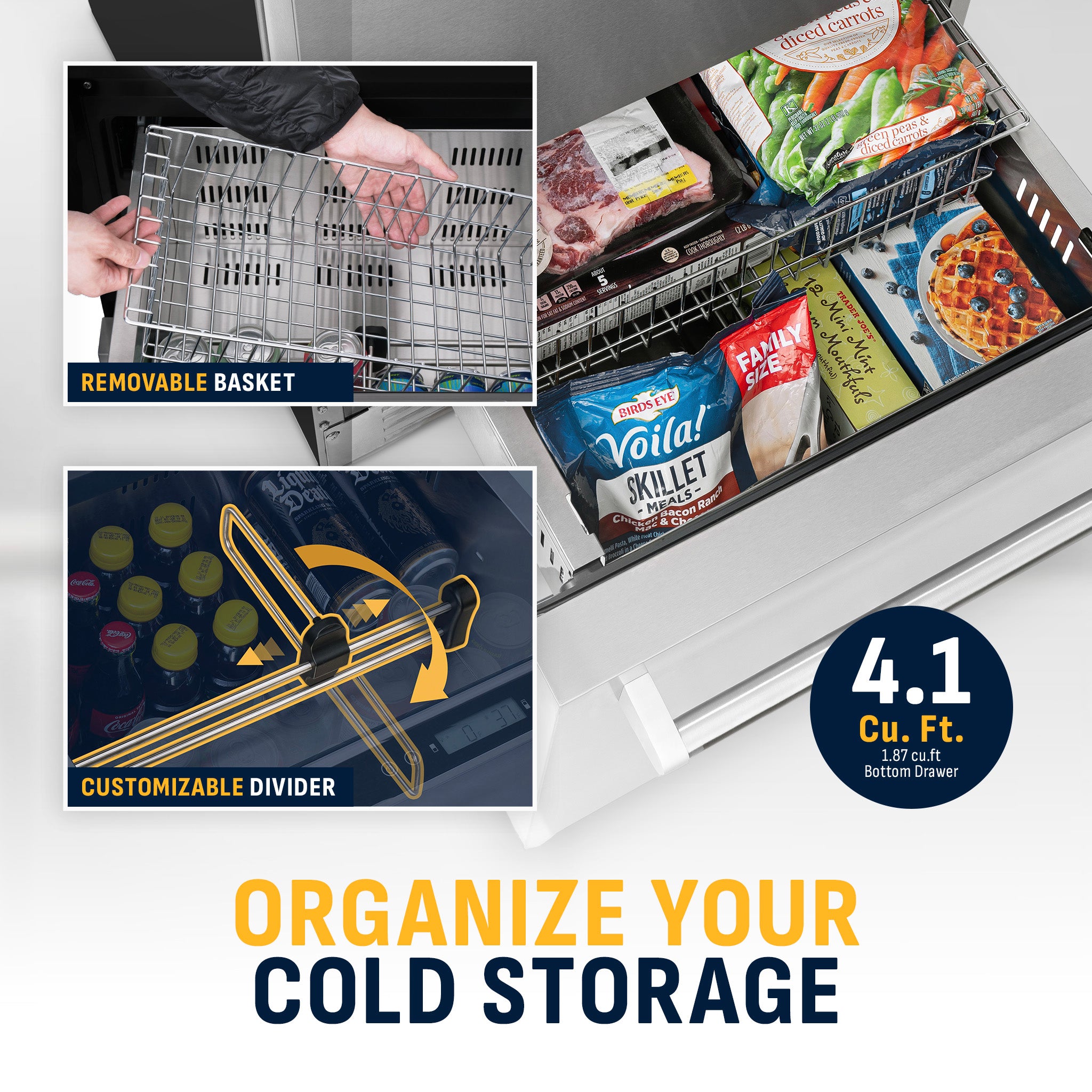 NewAir 24" Built-In 20 Bottle And 80 Can Dual Drawer Indoor/Outdoor Wine And Beverage Fridge - View 5 | Fridge.com