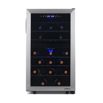 NewAirFreestanding 43 Bottle Dual Zone Compressor WineFridge, Stainless Steel | Fridge.com