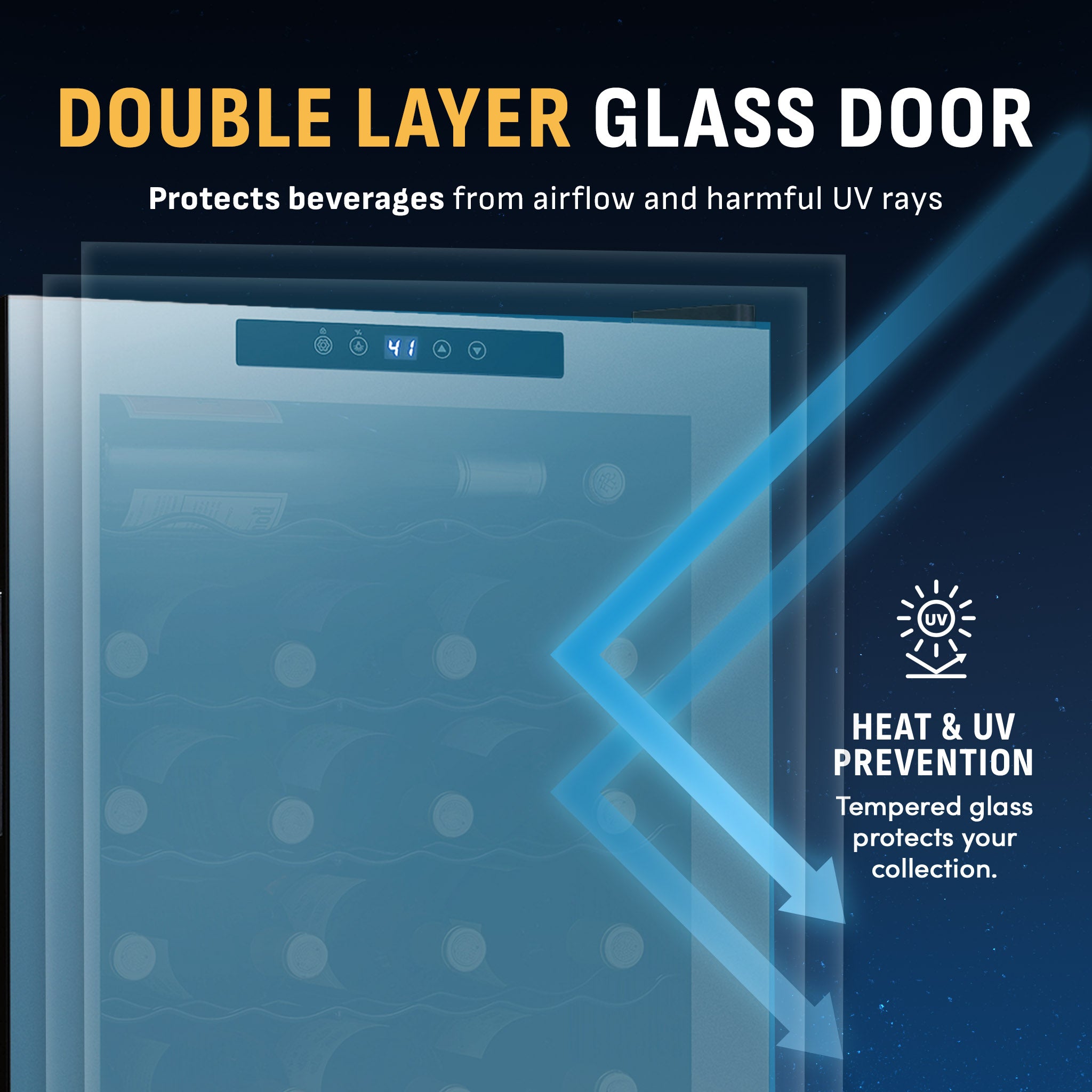 NewAir 51 Bottle Wine Cooler Refrigerator Freestanding Mirrored Wine Fridge - View 6 | Fridge.com