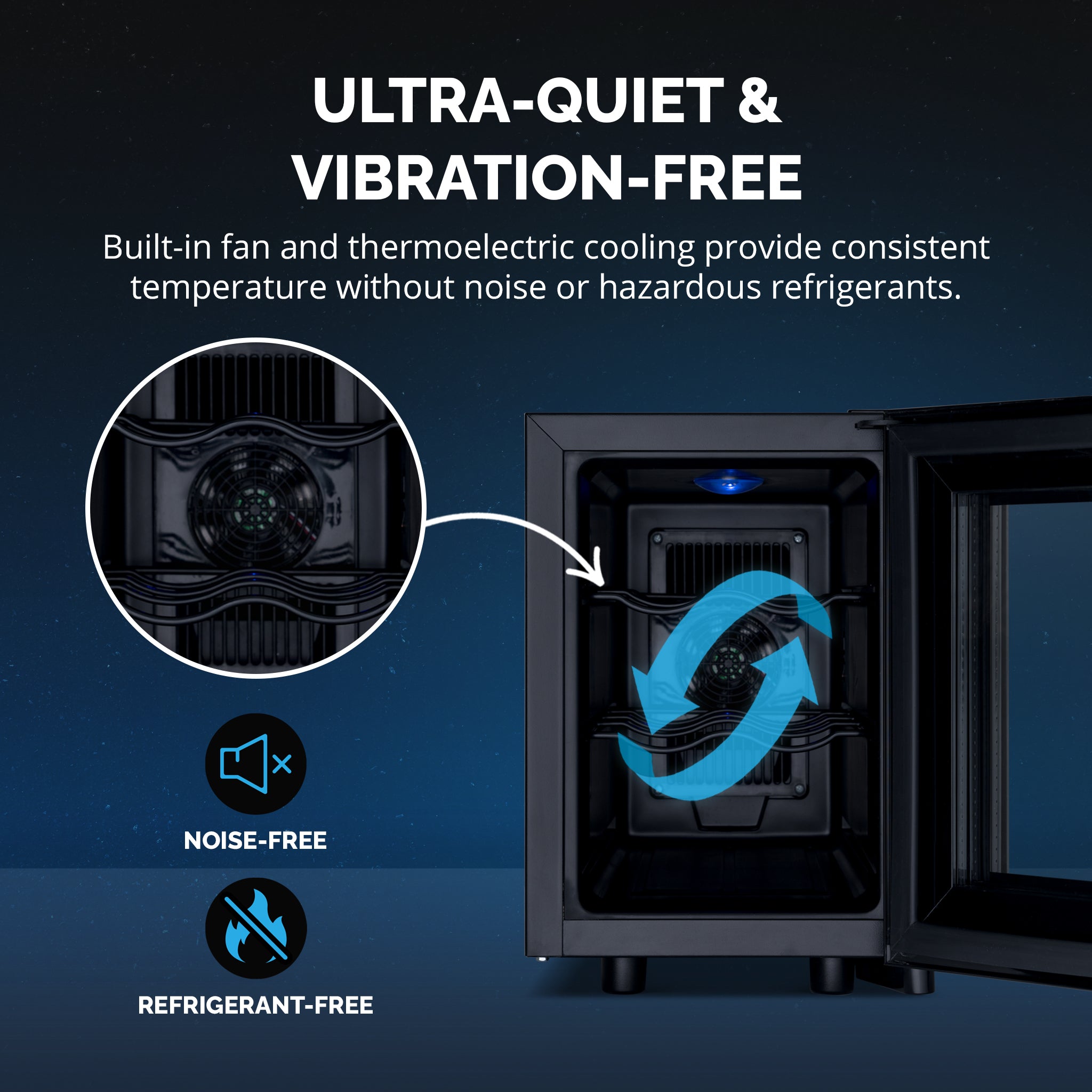 6 Bottle And 6 Can Single Zone Freestanding Wine Refrigerator - View 4 | Fridge.com