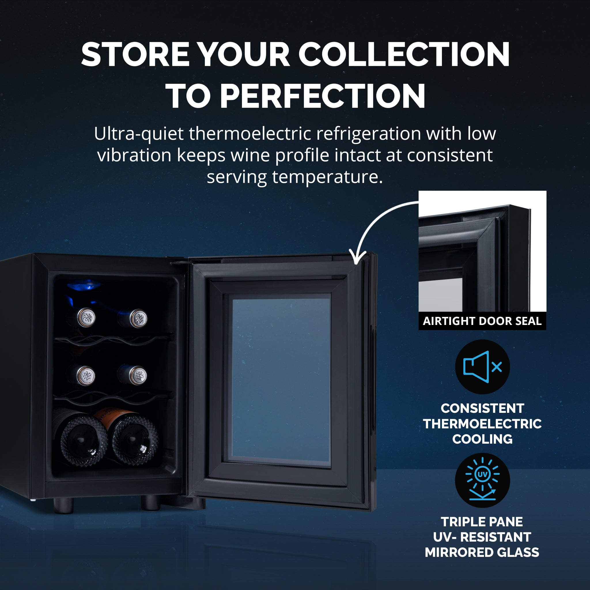 6 Bottle And 6 Can Single Zone Freestanding Wine Refrigerator - View 5 | Fridge.com