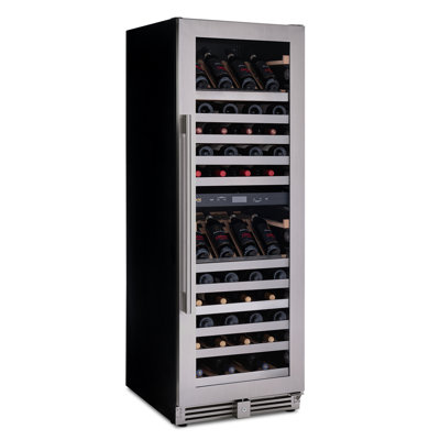 NewAir Estate Series 24" 160 Bottle Wine Fridge, Dual Zone Premium Refrigerator With Display Shelves For Wines In Seamless Stainless Steel - View 1 | Fridge.com