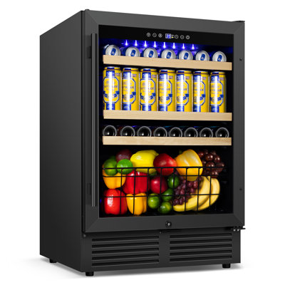 24-Inch Beverage Refrigerator Holds 190 Cans, Versatile Built-In or Freestanding Cooler with 2 Door Handles, Storage Baskets, Available in Three Color | Fridge.com