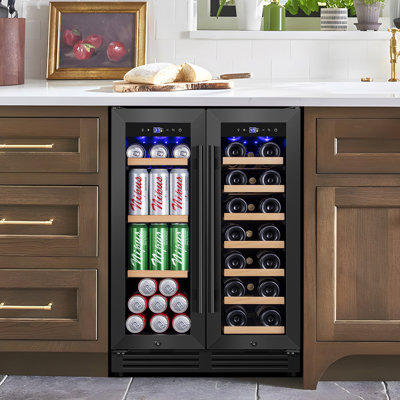 24 Inch 20 Bottle & 60 Can Dual Zone Wine and Beverage Refrigerator Undercounter Cooler Built-in/Freestanding for Home Kitchen Bar Office Classic Seri | Fridge.com