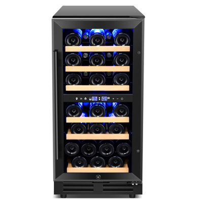 Nipus 15 inch Dual Zone Wine Refrigerator  Black | Fridge.com
