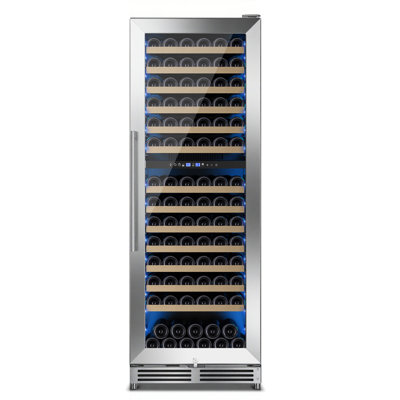 24-Inch Dual Zone Wine Refrigerator  154-Bottle Tall Wine Fridge For Built-In Or Freestanding Cooler Use With Professional Compressor, Low Noise, Fas | Fridge.com