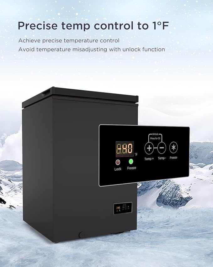 Northair Low temperature Chest Freezer - 3.5 Cu Ft with 2 Removable Baskets - Reach In Freezer Chest - 14℉ to -40℉ (ProBlack) | Fridge.com