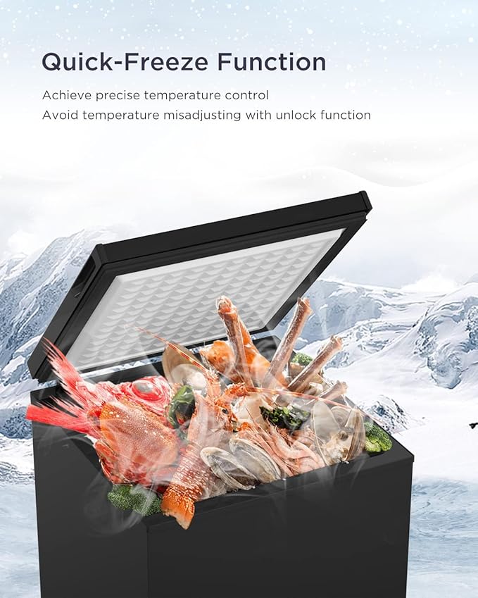 Northair Low temperature Chest Freezer - 3.5 Cu Ft with 2 Removable Baskets - Reach In Freezer Chest - 14℉ to -40℉ (ProBlack) | Fridge.com
