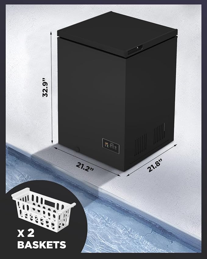 Northair Low Temperature Chest Freezer - 3.5 cu ft With 2 Removable Baskets - Reach In Freezer Chest - 14℉ To -40℉ (Problack) - View 6 | Fridge.com