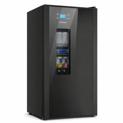 NutriChef 108-Can Beer Fridge Cooler With Glass Door And Digital Temperature Control For Chilling Beers And Sodas (Black) - View 1 | Fridge.com