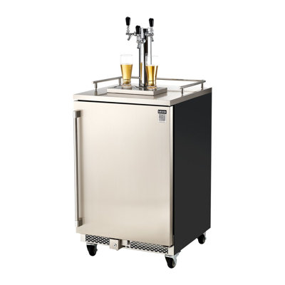 Beer Kegerator, Triple Tap Commercial Draft Beer Dispenser for D system, Full Size Keg Refrigerator with 5lbs CO2 Tank, Hold 3 Sixth / 2 Slim / 3 Ball | Fridge.com
