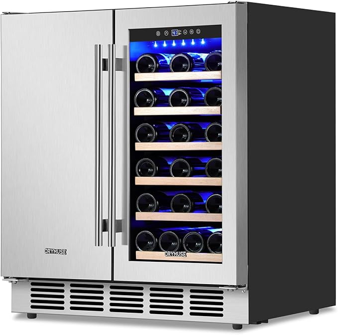 ORYMUSE 30" Stainless Steel Wine & Beverage Refrigerator - Dual Zone, Built-in/Freestanding with Upgraded Cooling - 30 Bottles & 110 Cans Capacity | Fridge.com