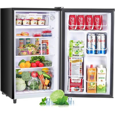 Upgraded Mini Fridge For Bedroom 3.2 Cu.Ft Small Refrigerator With Freezer For Dorm Office, Compact Single Door Adjustable Thermostat Low Noise, 17.5" | Fridge.com