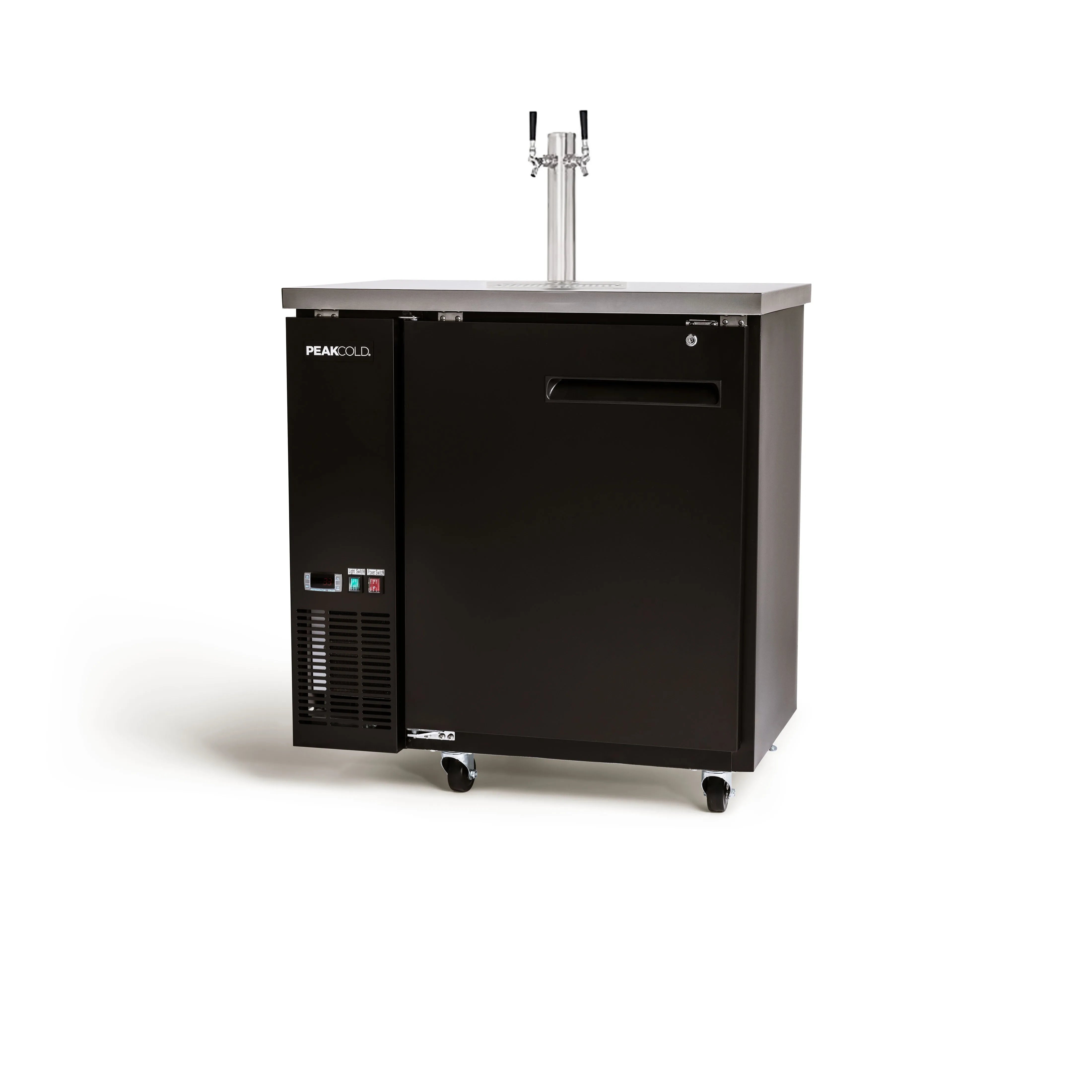 Peakcold Double Tap Commercial Beer Dispenser - Kegerator Keg Cooler; 36" W - View 2 | Fridge.com