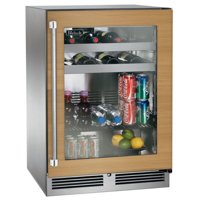 Perlick 23.88'' W Freestanding 62 Cans (12 oz.) 4.8 Cubic Feet Beverage Cooler with Wine Storage | Fridge.com
