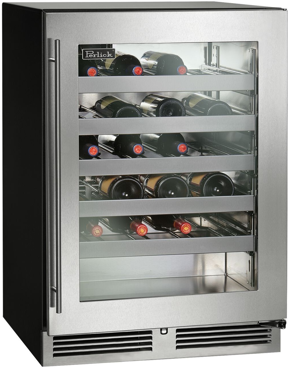 Perlick Single Zone 23.88'' Freestanding 32 Bottle Wine Refrigerator | Fridge.com