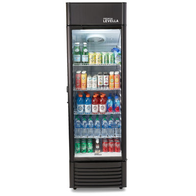 Premium Levella 24.21'' W Freestanding 280 Cans (12 oz.) 12.5 Cubic Feet Beverage Cooler with Glass Door | Fridge.com