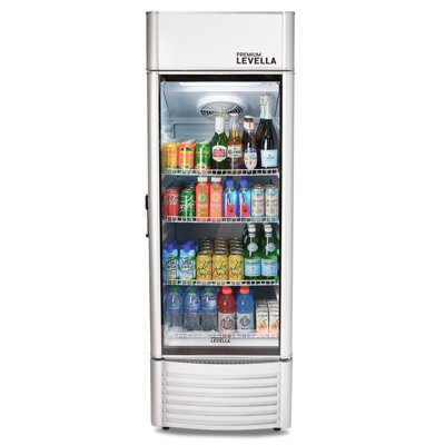 Premium Levella 22.63'' W Freestanding 210 Cans (12 oz.) 9.0 Cubic Feet Beverage Cooler with Glass Door — FIN-0018509 | Fridge.com