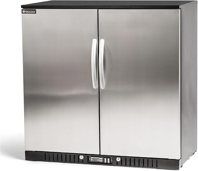 Procool 2-Door Counter Height Beverage Refrigerator - 36" Wide Energy Efficient Stainless Steel Bar Fridge With LED Lighting - Commercial Back Bar Cooler | Fridge.com