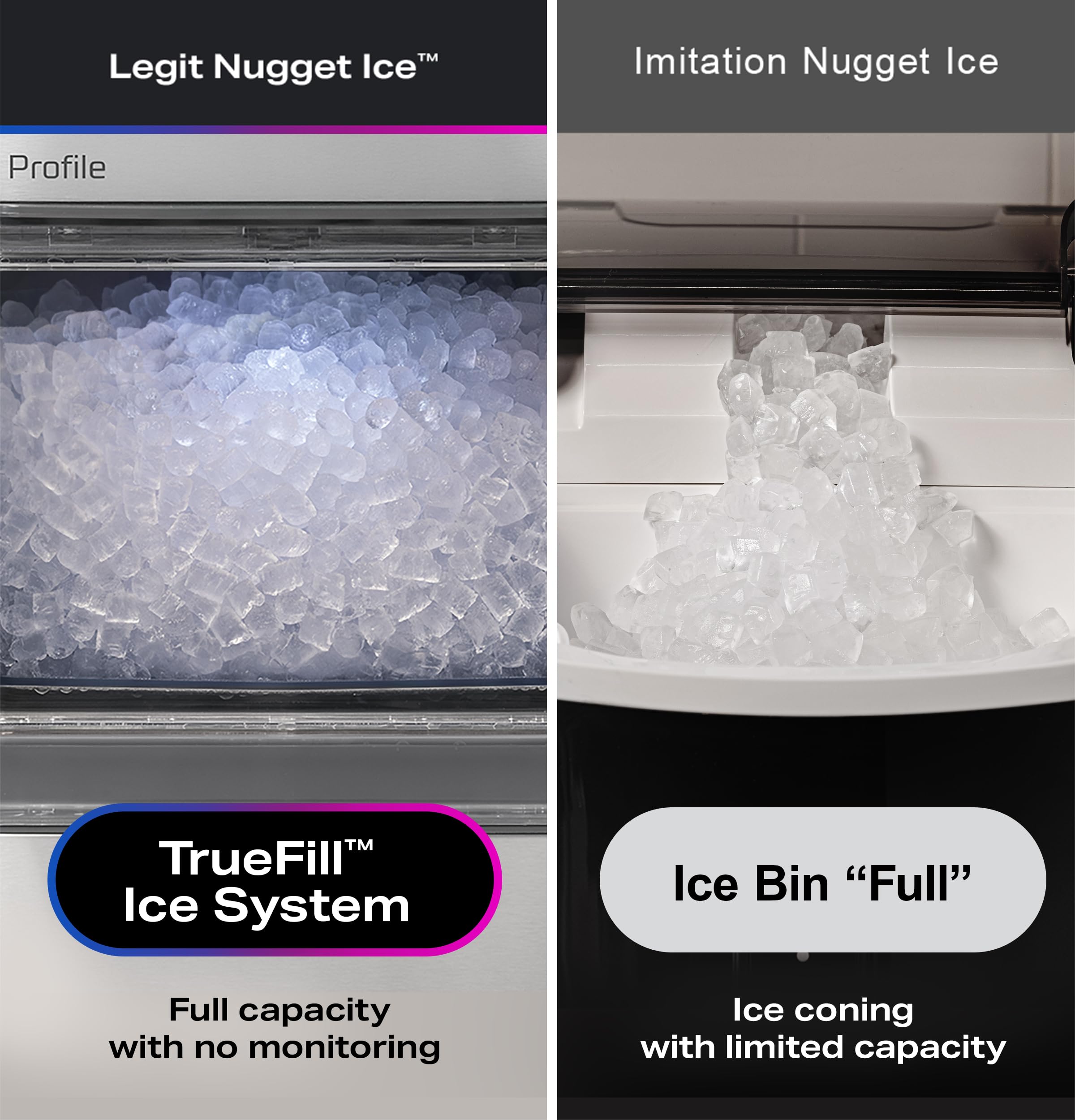 GE Profile Opal 2.0 Xl With 1 Gallon Tank, Chewable Crunchable Countertop Nugget Ice Maker, Scoop Included, 38 lbs in 24 Hours, Pellet Ice Machine With WiFi & Smart Connected, Stainless Steel - View 3 | Fridge.com