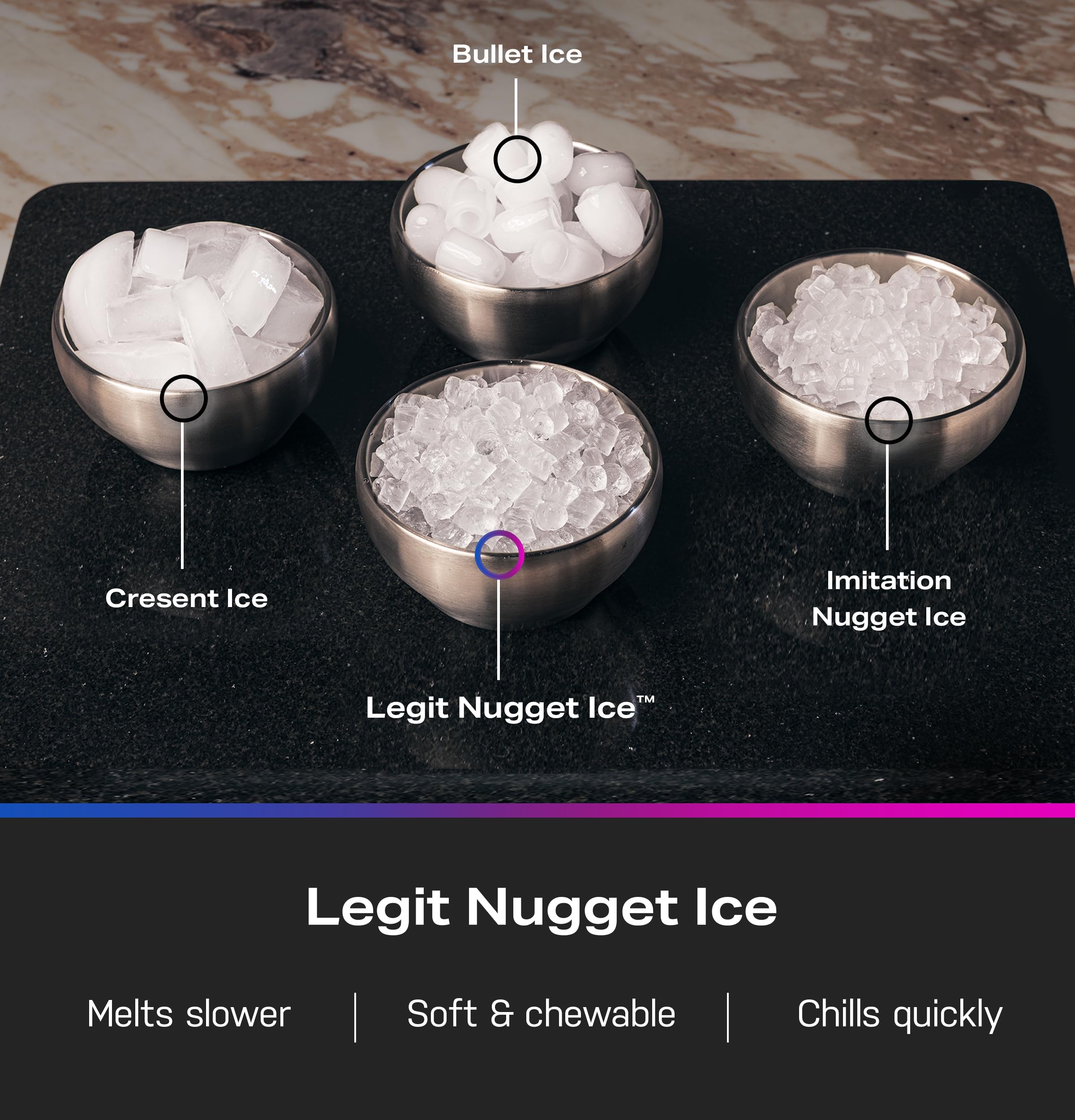 GE Profile Opal 2.0 Xl With 1 Gallon Tank, Chewable Crunchable Countertop Nugget Ice Maker, Scoop Included, 38 lbs in 24 Hours, Pellet Ice Machine With WiFi & Smart Connected, Stainless Steel - View 5 | Fridge.com