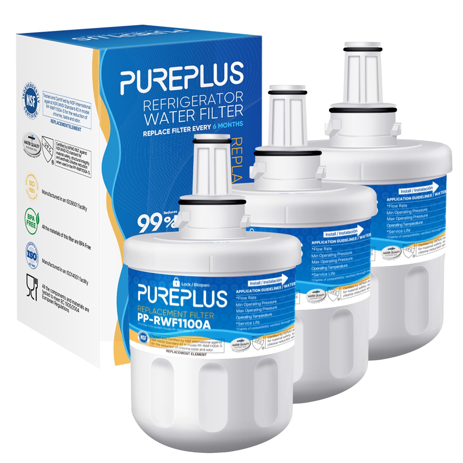 PUREPLUS Refrigerator Water Filter Replacement for DA29-00003G, DA29-00003B, DA29-00003F, DA29-00003A, Aqua-Pure Plus,HAFCU1, HDX FMS-1, RSG257AARS, RFG237AARS,RFG297AARS,RS22HDHPNSR,RWF1100A,3Pack | Fridge.com