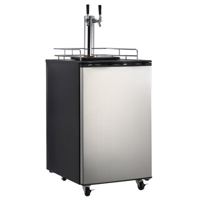 Dual Tap Full Size Kegerator 6.1 Cu.Ft Stainless Steel Draft Beer Dispenser Built-in Keg Fridge Efficient Cooling for Home Bars Outdoor Use 170L — FIN-0019834 | Fridge.com