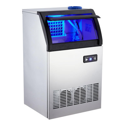 High-Efficiency Cube Ice Maker120lbs/24H Commercial Stainless Steel Machine33lbs StorageSilver | Fridge.com