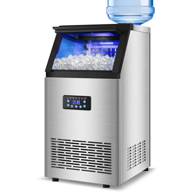 Commercial Ice Maker Machine, 120lbs/24h With 30lbs Storage Bin, 40pcs Ice Cubes 6mins, 2-way Add Water Under Counter Freestanding Ice Maker Commercia | Fridge.com