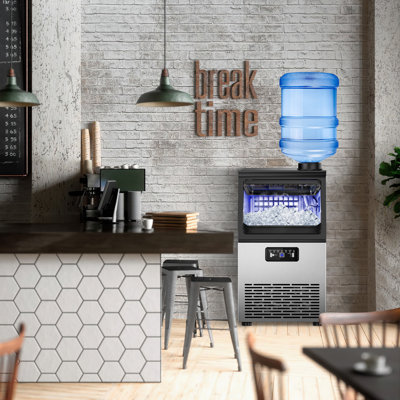 Commercial Ice Maker With 20lbs Storage Bin - Dual Water Inlets, 36 Ice Cubes/cycle, 15" Compact Undercounter/freestanding De | Fridge.com