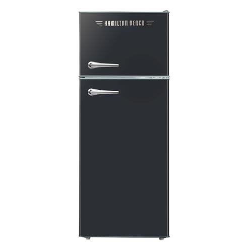 HAMILTON BEACH 2 Door Apartment Size Refrigerator with Freezer, 7.5 cu. ft, Retro Black | Fridge.com