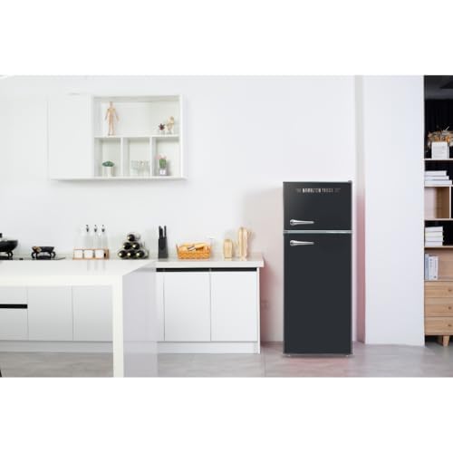 Hamilton Beach 2 Door Apartment Size Refrigerator With Freezer, 7.5 cu. ft, Retro Black - View 2 | Fridge.com