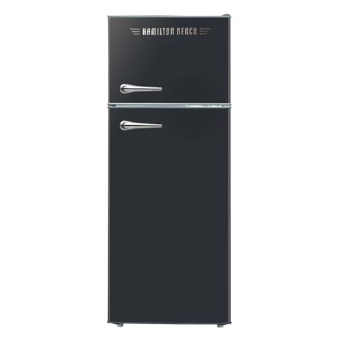 Hamilton Beach 2 Door Apartment Size Refrigerator With Freezer, 7.5 cu. ft, Retro Black - View 3 | Fridge.com