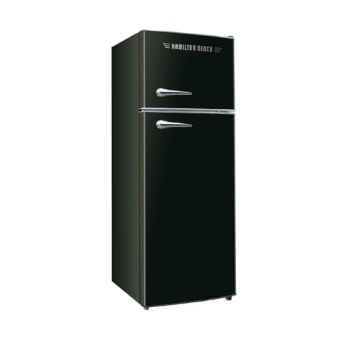 Hamilton Beach 2 Door Apartment Size Refrigerator With Freezer, 7.5 cu. ft, Retro Black - View 4 | Fridge.com