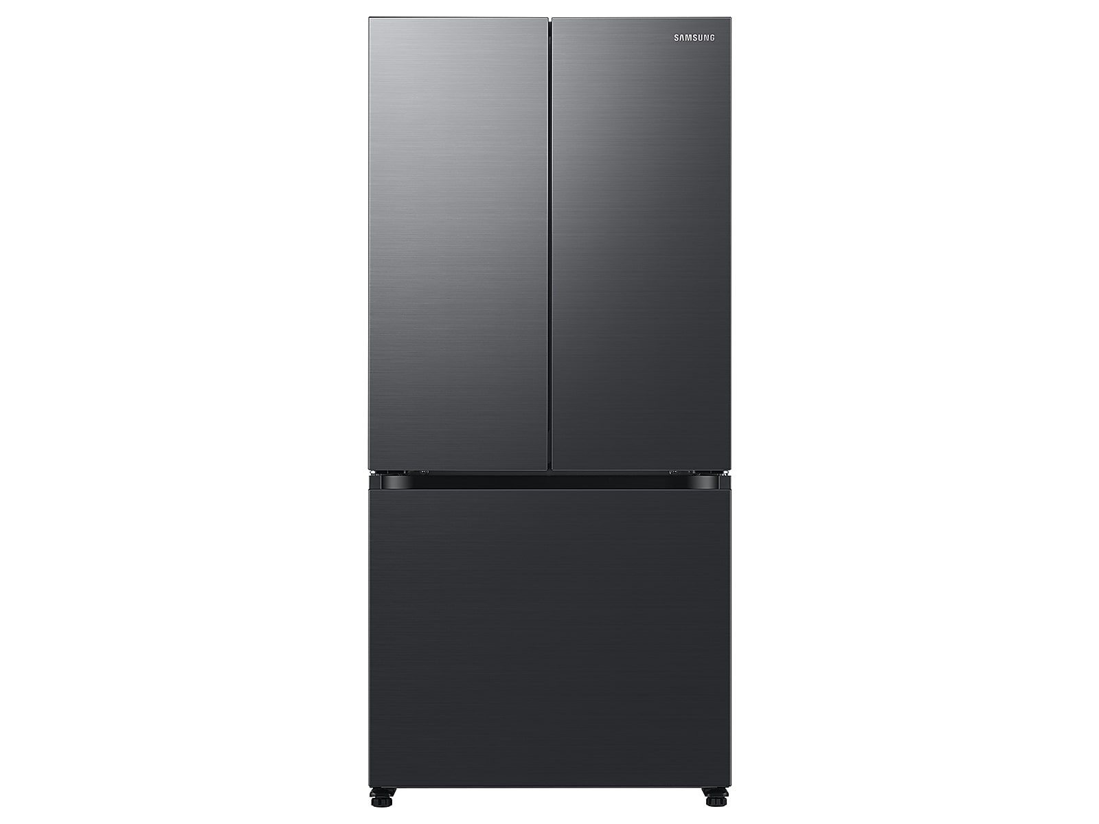 Samsung 18 cu. ft. Counter Depth 3-Door French Door Refrigerator in Matte Black Steel(RF18A5101MT/AA) | Fridge.com