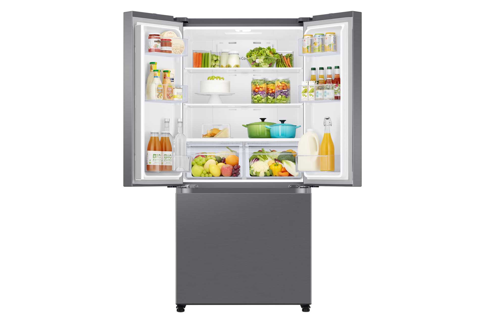 Samsung 18 cu. ft. Smart Counter Depth 3-Door French Door Refrigerator In Fingerprint Resistant Stainless Look(RF18A5101S9/Aa) - View 6 | Fridge.com