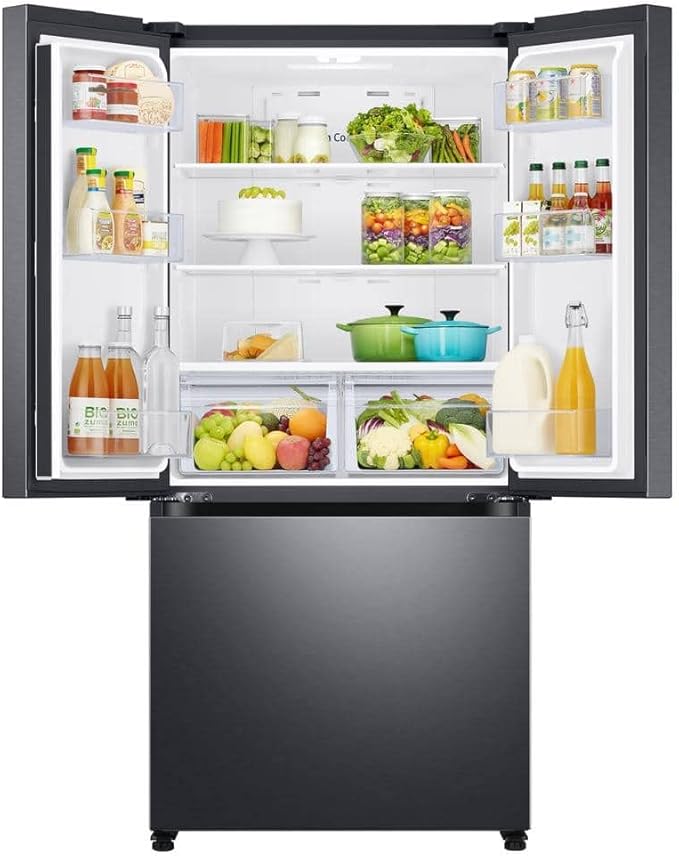 Samsung RF18A5101SG 18 cu. ft. Black Stainless Smart Counter Depth French Door Refrigerator - View 2 | Fridge.com