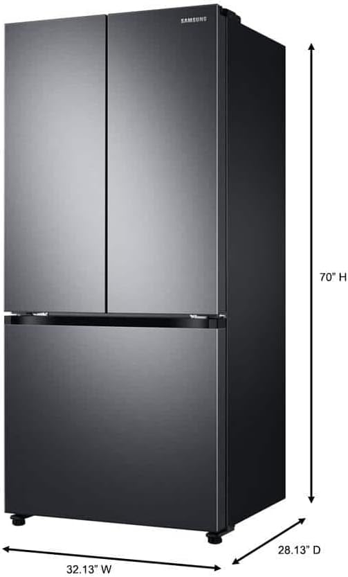 Samsung RF18A5101SG 18 cu. ft. Black Stainless Smart Counter Depth French Door Refrigerator - View 3 | Fridge.com