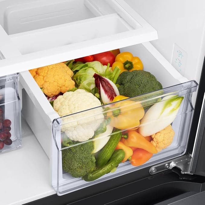 Samsung RF18A5101SG 18 cu. ft. Black Stainless Smart Counter Depth French Door Refrigerator - View 6 | Fridge.com
