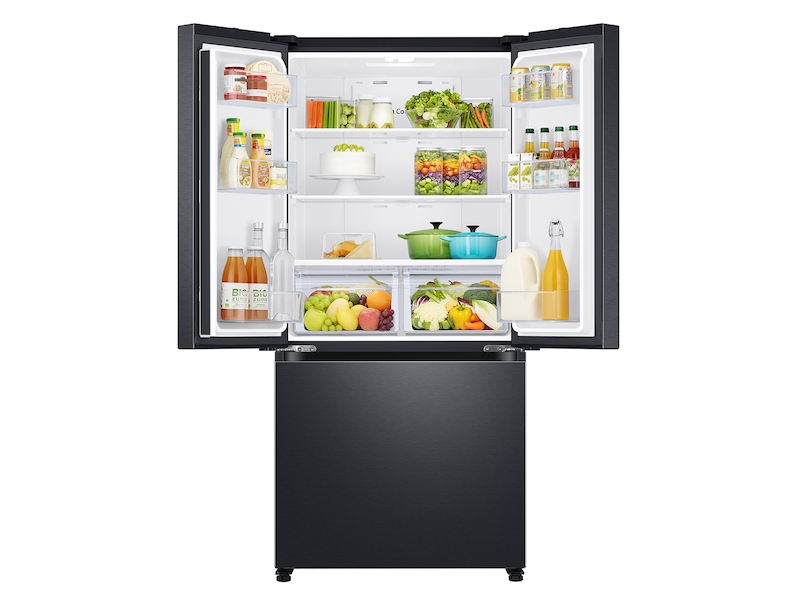 Samsung 19.5 cu. ft. Smart 3-Door French Door Refrigerator In Black(RF20A5101B1/Aa) - View 4 | Fridge.com