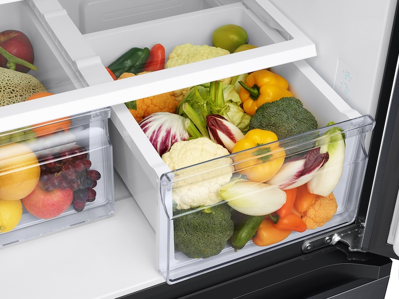Samsung 19.5 cu. ft. Smart 3-Door French Door Refrigerator In Black(RF20A5101B1/Aa) - View 5 | Fridge.com
